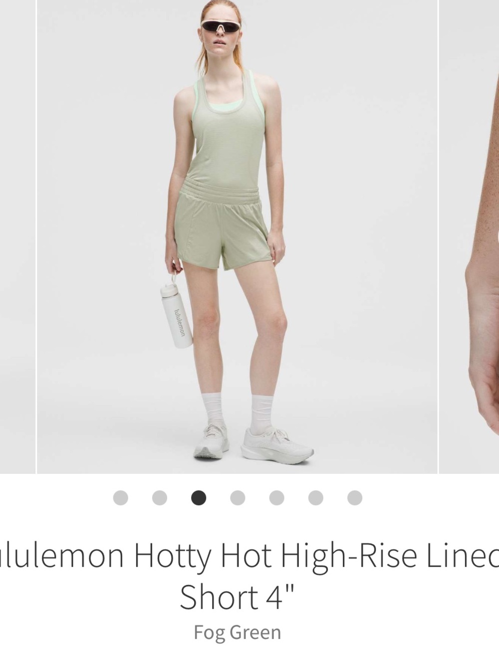 NWT Lululemon Hotty Hot High Rise Shorts Fog Green 4" Sz 4